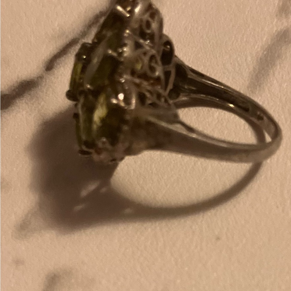 Exquisite925💚&14kGreen Peridot Ring!Size8aprox Era1890 - Picture 16 of 16